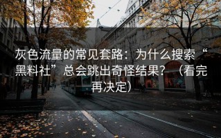 灰色流量的常见套路：为什么搜索“黑料社”总会跳出奇怪结果？（看完再决定）