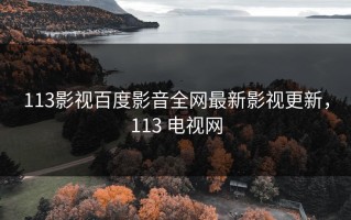 113影视百度影音全网最新影视更新，113 电视网