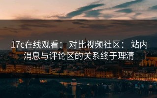 17c在线观看： 对比视频社区： 站内消息与评论区的关系终于理清