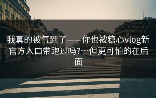 我真的被气到了——你也被糖心vlog新官方入口带跑过吗?…但更可怕的在后面
